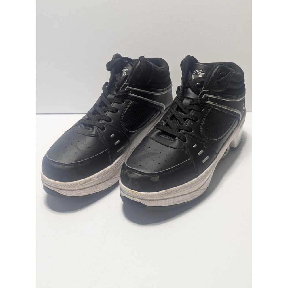 2-in-1 Retractable Roller Skate Shoes Mens 9 Womens 10.5 EU 42 Black